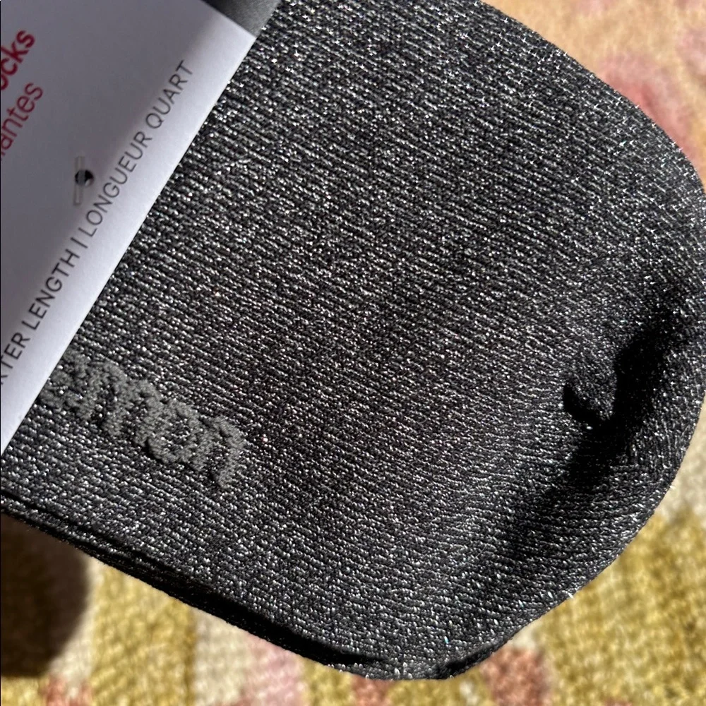 Lululemon NWT Daily Stride Sparkle Socks Black Moon/ Silver glimmer Medium